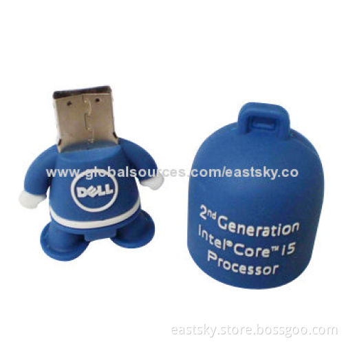 Custom Robot Shape Thumb Drive, made of soft PVC material, OEM orders welcomeNew
